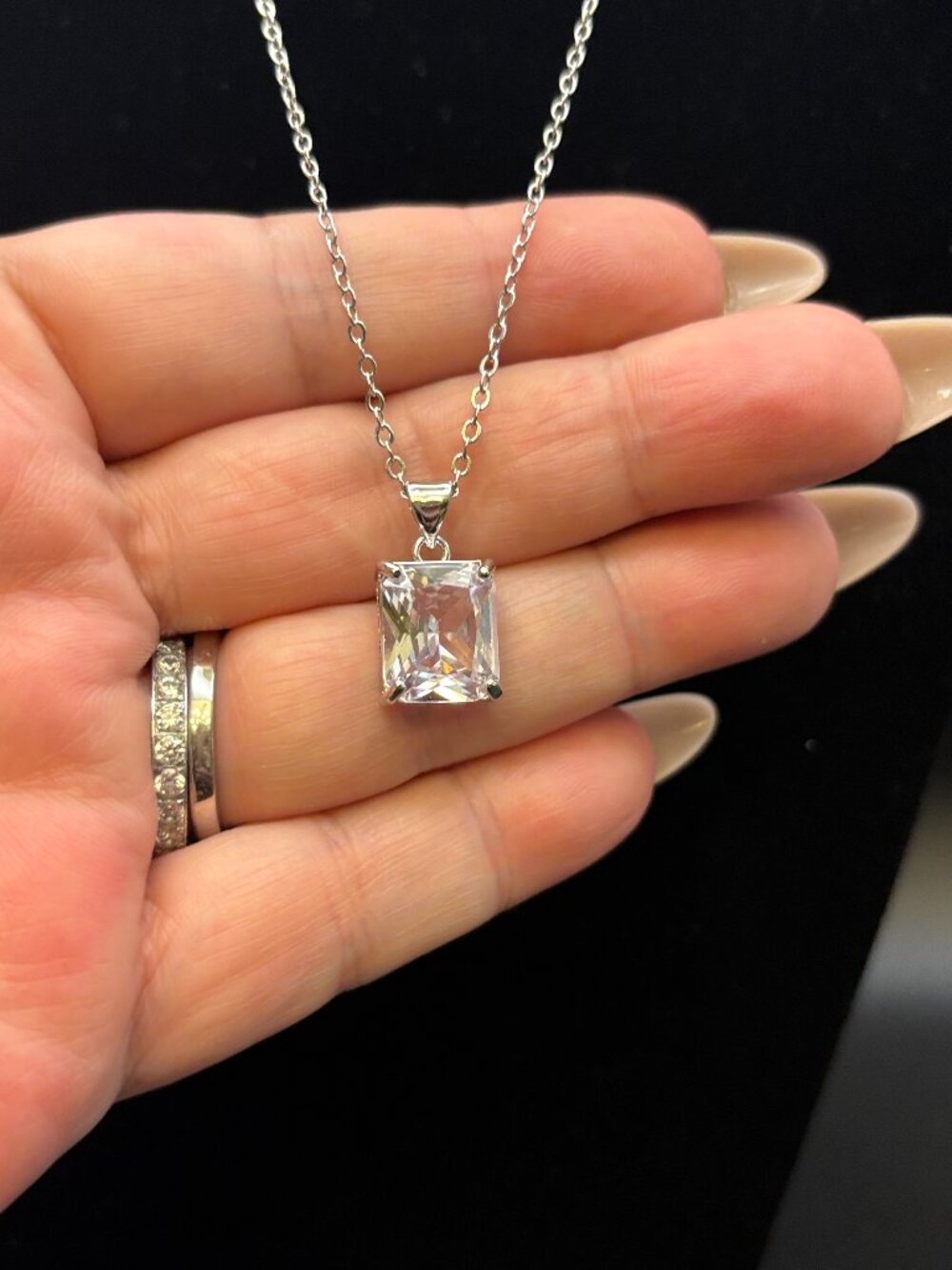 CZ Diamond Pendant Necklace
